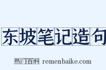 东坡笔记造句是什么意思的图片